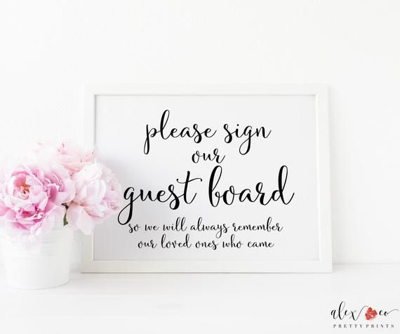 Please Sign Our Guest Board Printable Please Sign Our Guest Board Sign 