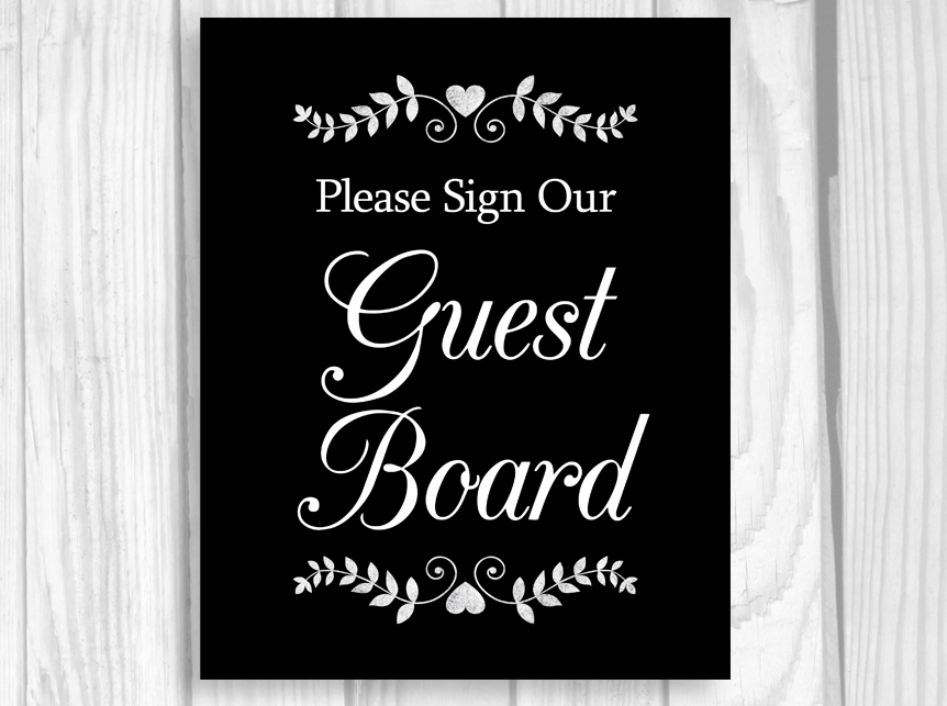 Please Sign Our Guest Book Or Please Sign Our Guest Board 8x10 