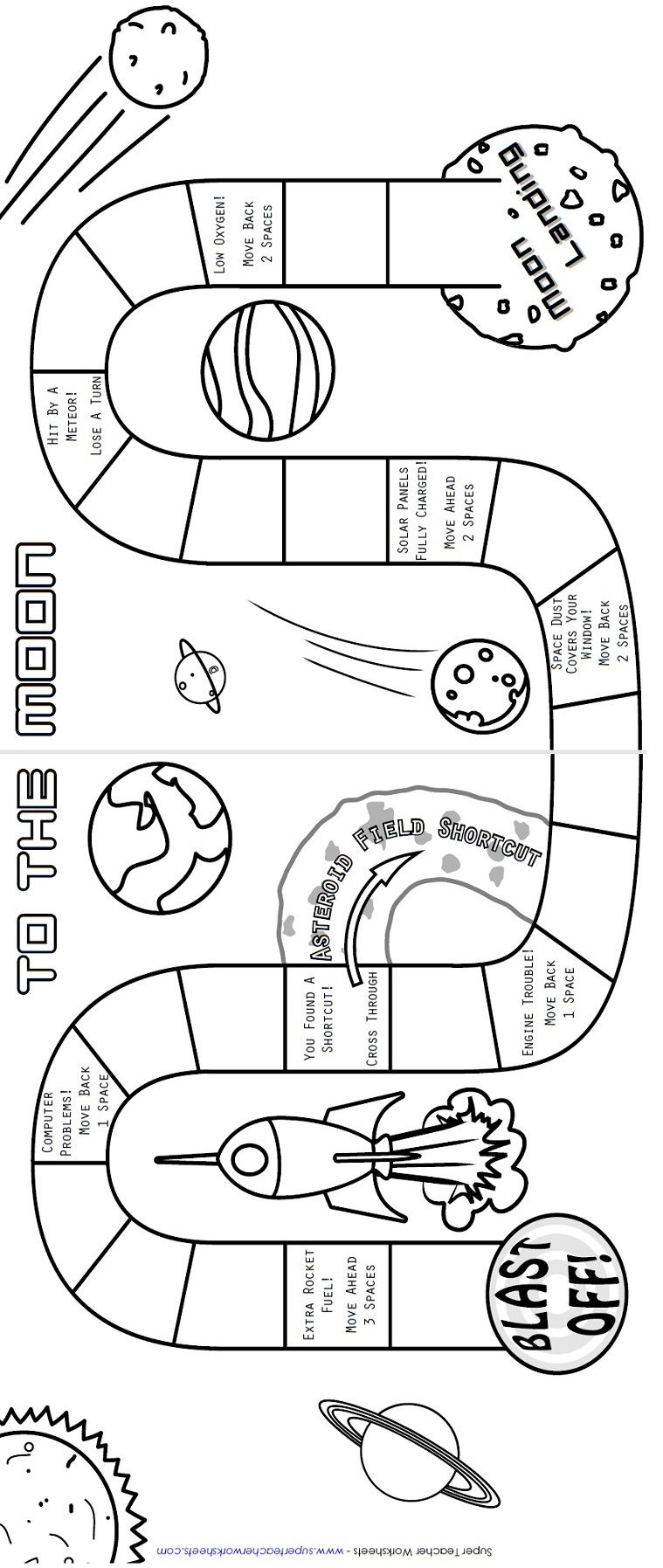 Printable Board Game Solar System Worksheets Super Teacher 