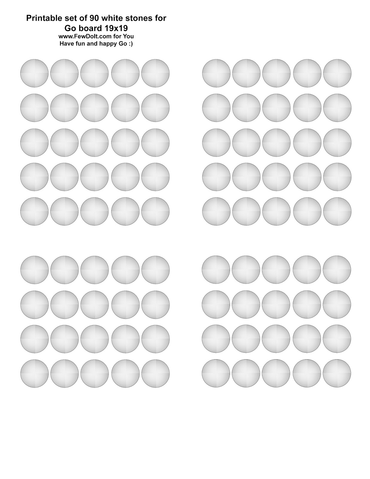 Random Bits Printable Go Board And Stones