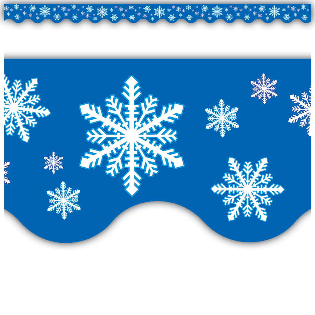 Snowflakes Scalloped Border Trim TCR4139 Teacher Created Resources