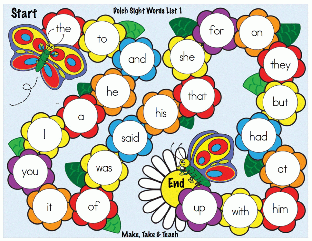 Spring Themed Sight Word Game Boards Make Take Teach