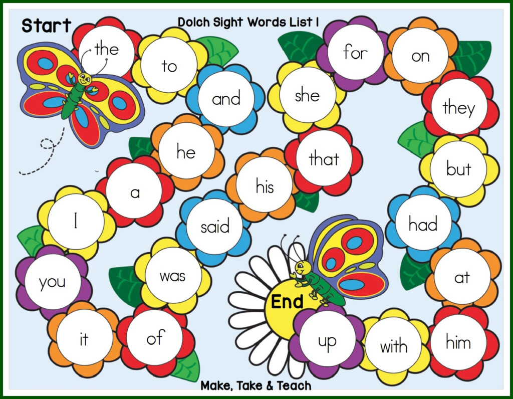 Spring Themed Sight Word Game Boards Make Take Teach