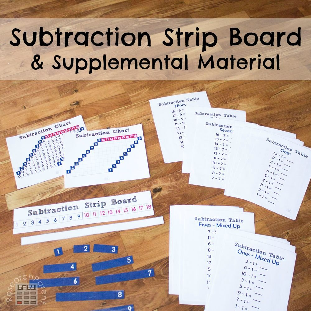 Subtraction Strip Board With Images Subtraction Activities 