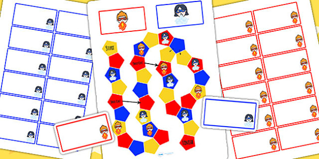 Superhero Themed Editable Board Game teacher Made 