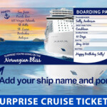 Surprise Cruise Boarding Pass Cruise Tickets Template Etsy In 2021