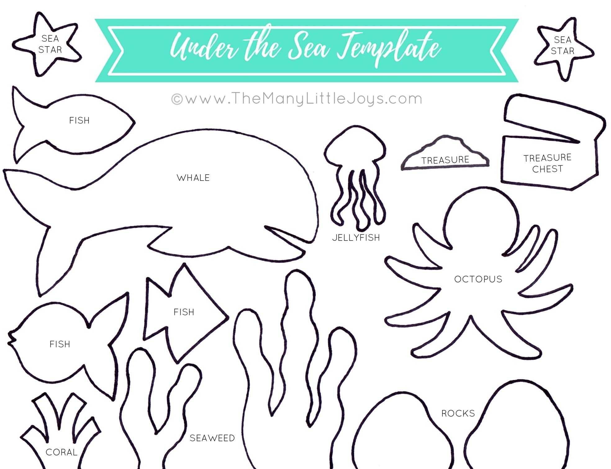 Travel Felt Board Under The Sea Play Set free Printable Templates 