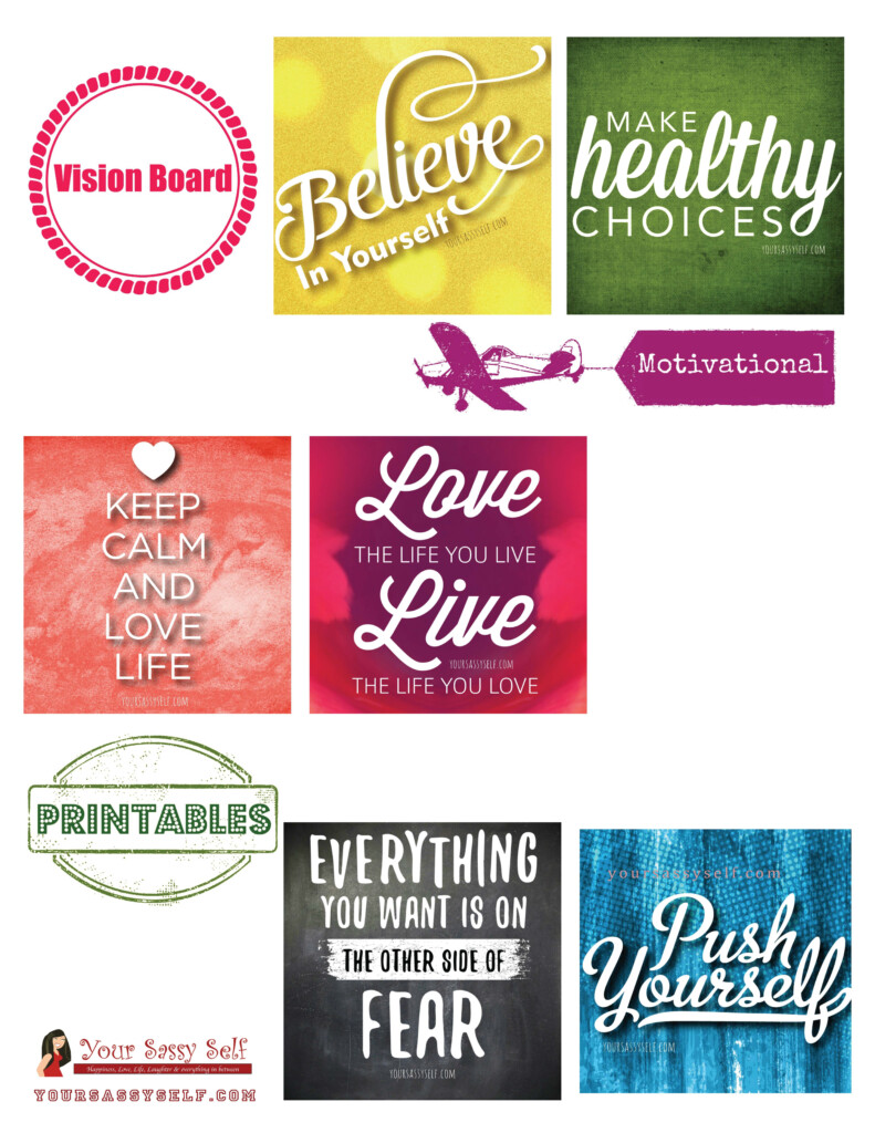 Vision Board Motivational Printables Yoursassyself Your Sassy Self 